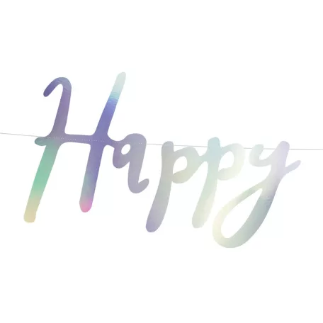 Banner "Happy Birthday" irizáló