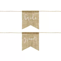 Juta székdekoráció - Menyasszony és Vőlegény