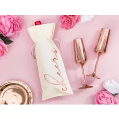 Bortartó pamuttáska - Cheers rózsaarany (5 db)