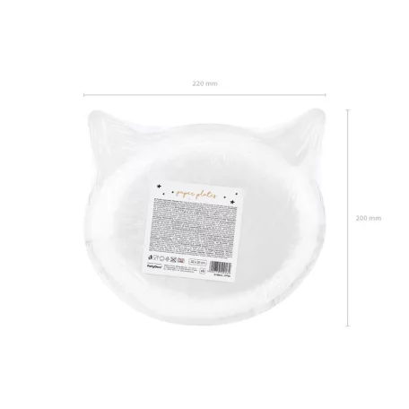 Papírtányér fekete macska 22x20cm (6 db)