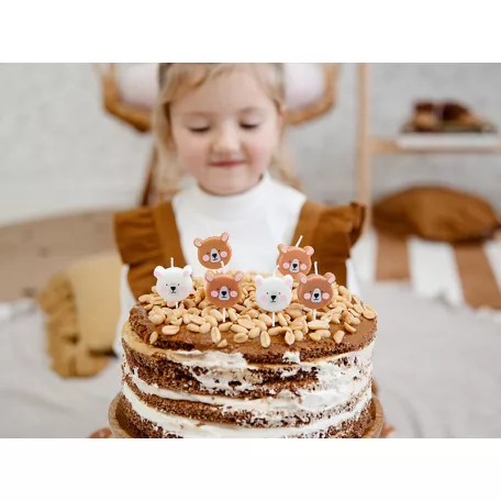 Születésnapi gyertya Mackó (6 db)