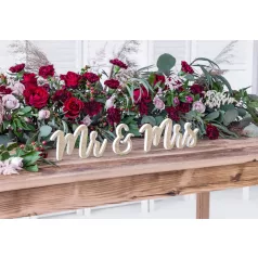 Fából készült Mr & Mrs felirat, arany 50x10cm