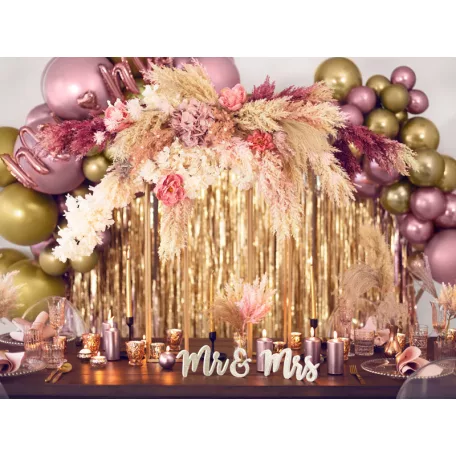 Fából készült Mr & Mrs felirat, arany 50x10cm