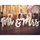 Fából készült Mr & Mrs felirat, arany 50x10cm
