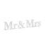 Fából készült Mr & Mrs felirat - fehér 50x9,5 cm