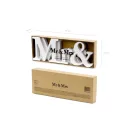 Fából készült Mr & Mrs felirat - fehér 50x9,5 cm