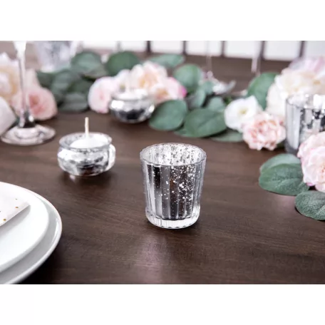 Gyertyatartó 6cm ezüst (1 db)