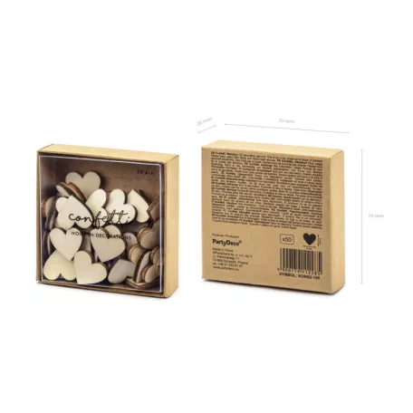 Fa konfetti szívek 2x2cm (50 db)