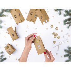   Adventi kalendárium házikók (üres) – DIY készlet, kraft színű (24 db)