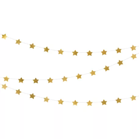 Arany csillagos füzér 3.6m (1 db)