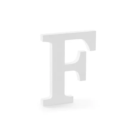 Fa dekoráció betű F (fehér - 16x20cm)