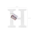 Fa dekoráció betű H (fehér - 21x20cm)