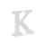 Fa dekoráció betű K (fehér - 19.5x20cm)