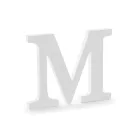 Fa dekoráció betű M (fehér - 25x20cm)