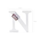 Fa dekoráció betű N (fehér - 21.5x20cm)