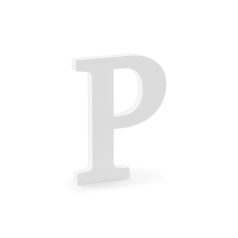 Fa dekoráció betű P (fehér - 15.5x20cm)