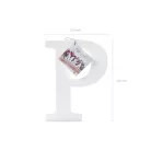 Fa dekoráció betű P (fehér - 15.5x20cm)