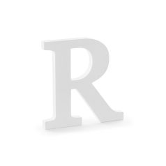 Fa dekoráció betű R (fehér - 19.5x20cm)