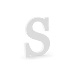 Fa dekoráció betű S (fehér - 14x20cm)