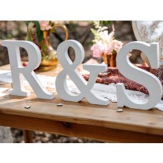 Fa dekoráció betű S (fehér - 14x20cm)