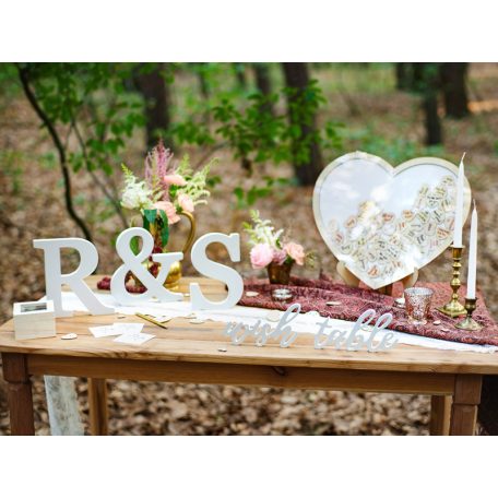 Fa dekoráció betű S (fehér - 14x20cm)