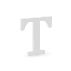 Fa dekoráció betű T (fehér - 17.5x20cm)