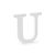 Fa dekoráció betű U (fehér - 20.5x20cm)