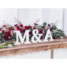 Fa dekoráció betű & (fehér - 19x20cm)