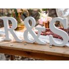 Fa dekoráció betű & (fehér - 19x20cm)