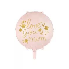   Fólia lufi ''Love you mom'' felirattal, rózsaszín