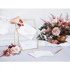 Üveg ajándékkártya tartó arany ház