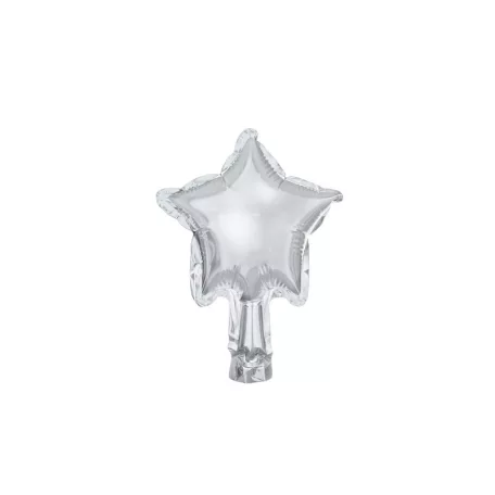 Csillag fólia lufi 10 cm ezüst (25 db)