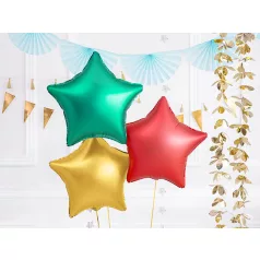 Csillag forma fólia lufi 48cm zöld
