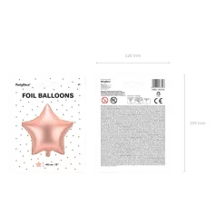 Csillag forma fólia lufi 48 cm rózsaarany