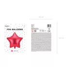 Csillag forma fólia lufi 48cm piros