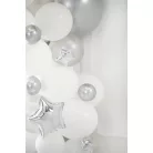 Csillag fólia lufi 21 cm ezüst (25 db)