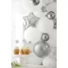Csillag fólia lufi 21 cm ezüst (25 db)