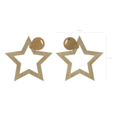 Fa függő díszek – Csillagok, csillogó arany (3 db)