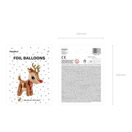 Fólia Léggömb - Rénszarvas 50x62 cm