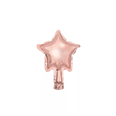Csillag fólia lufi 10 cm rózsaarany (25 db)