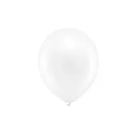 Szivárvány léggömb 23cm Metál fehér (100 db)