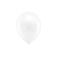 Szivárvány léggömb 23cm Metál fehér (100 db)