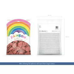 Szivárvány léggömb 23cm Metál rózsaarany (100 db)