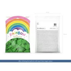 Szivárvány léggömb 30cm Metál világoszöld (100 db)