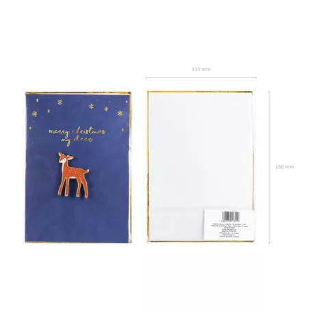 Karácsonyi üdvözlőlap Szarvas kitűzővel
