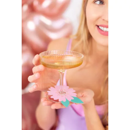 Pohárjelölő / Pohárdísz virág (10 db)