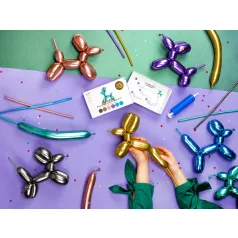   Fényes modellező lufik pumpával – vegyes színek, 130 cm (30 db)