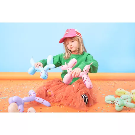 Pasztell modellező lufik pumpával – vegyes színek, 130 cm (30 db)