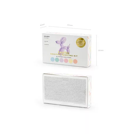 Pasztell modellező lufik pumpával – vegyes színek, 130 cm (30 db)