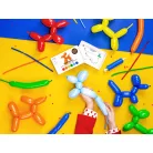 Szivárvány színű modellező lufik pumpával – vegyes színek, 130 cm (30 db)